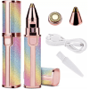 2 In 1 Electric Eyebrow Trimmer Face Hair Remover Lady Razor LED Light Rechargeable Painless Facial Hair Trimmer Shaver