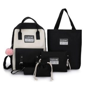 Backpack 5 Piece Set High School Backpack Bags For Teenage Girl 2022 Canvas Fashion Travel Women Bookbags Teen Student Schoolbag