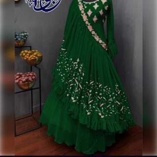 3 Step Heavy Handwork Embroidery Mirror Pearls Dupatta With Maxi & Trouser
