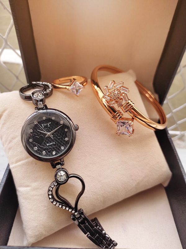 FT ladies Jewellery Watch + Bangle + Ring 💍 + High Quality Box