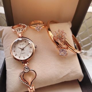 FT ladies Jewellery Watch + Bangle + Ring 💍 + High Quality Box