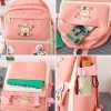 4pcs Backpack Suit BT21 Kpop Backpack+Shoulder Bag+Handbag+Pencil Case Girls Kawai Stationery Supplies Fashion School Bag - Image 4