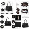 LOVEVOOK Laptop Tote Bag for Women, Waterproof PU Leather Work Computer Satchel Bags 15.6 Inch Briefcase Bag with USB Charging Port Office Shoulder Messenger Purse 2pcs Set, Navy - Image 4