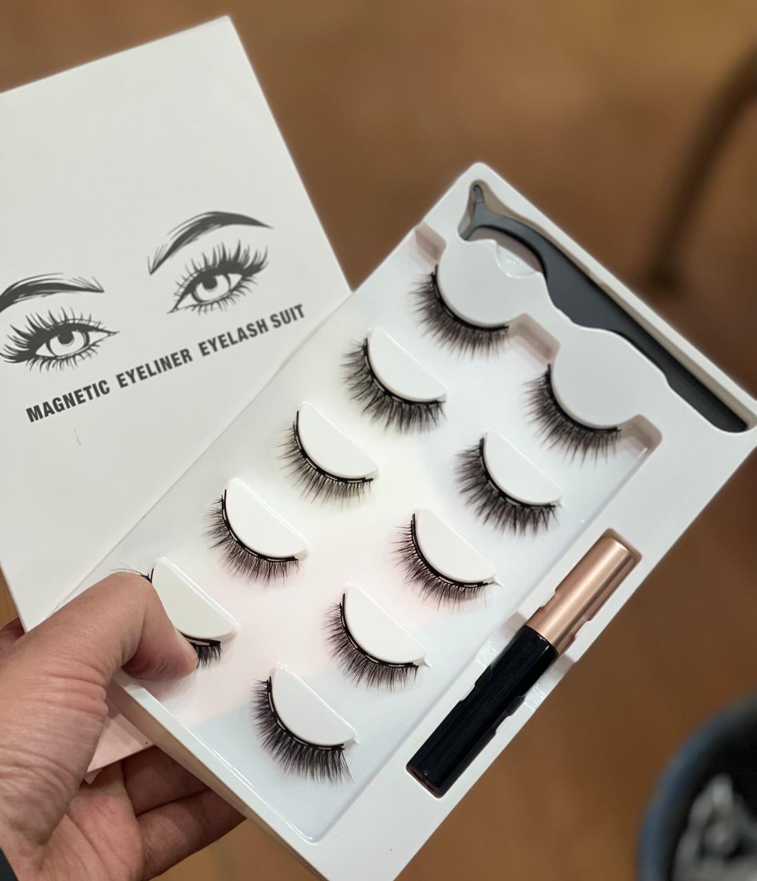 Wholesale 5 Magnet False Eyelashes 10 Sets Magnetic Lash Eyeliner Cosmetic Eye Makeup Kit