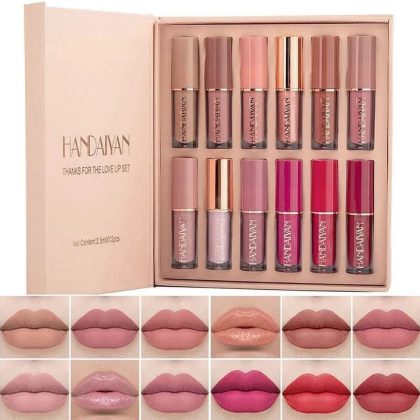 Handaiyan 12-Piece Lip Gloss & Matte Lipstick Set – Versatile Lip Color Collection