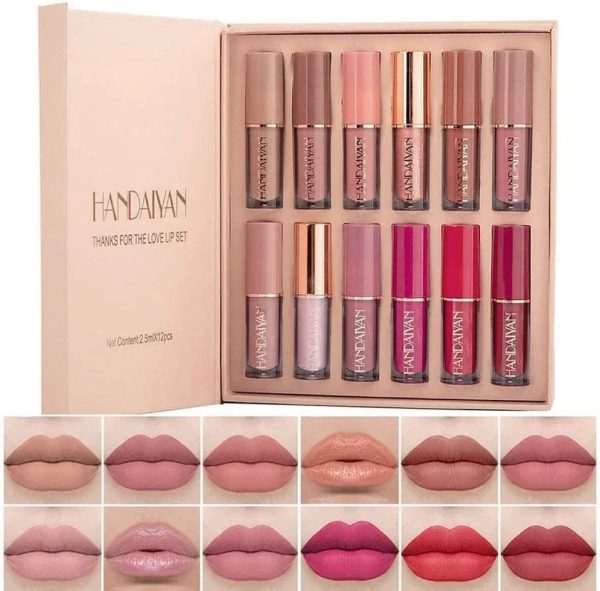 Handaiyan 12-Piece Lip Gloss & Matte Lipstick Set – Versatile Lip Color Collection