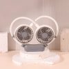 USB Rechargeable Wearable Portable Neckband Double Fan Personal Neck Fans