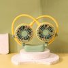 USB Rechargeable Wearable Portable Neckband Double Fan Personal Neck Fans