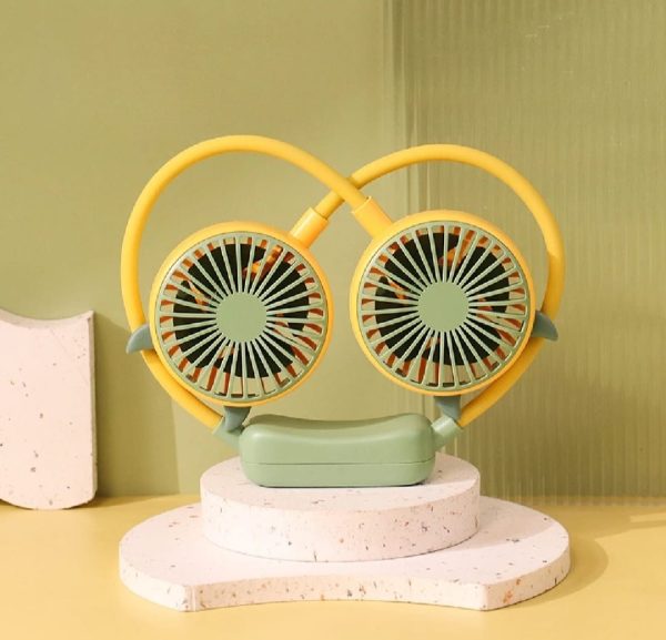 USB Rechargeable Wearable Portable Neckband Double Fan Personal Neck Fans