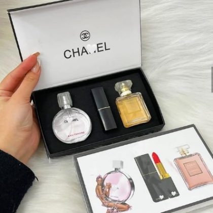 3 in 1 Chanel Perfume Plus Lipstick Gift Pack