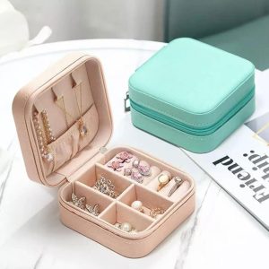 Leather Jewellery Organizer – Travel Jewelry Storage Case with Compartments