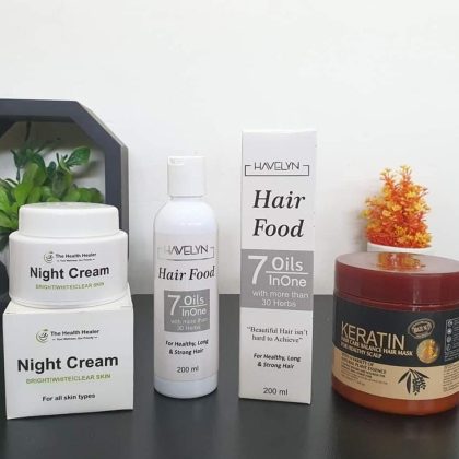 3-in-1 Beauty Care Combo – Night Cream, Nourishing Oil & Keratin Treatment