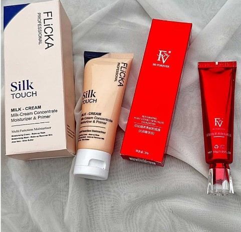 Original Flicka Touch Silk + FV Foundation 2-in-1 Makeup Deal | Smooth, Flawless & Long-Lasting Finish