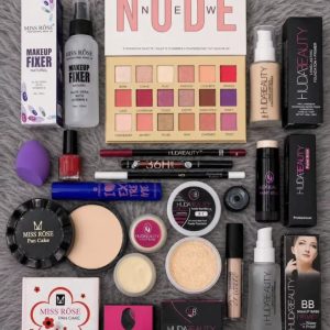 Professional Makeup Kit Set – Nude Eyeshadow Palette, Foundation, Primer, Powder, Makeup Fixer & Beauty Essentials